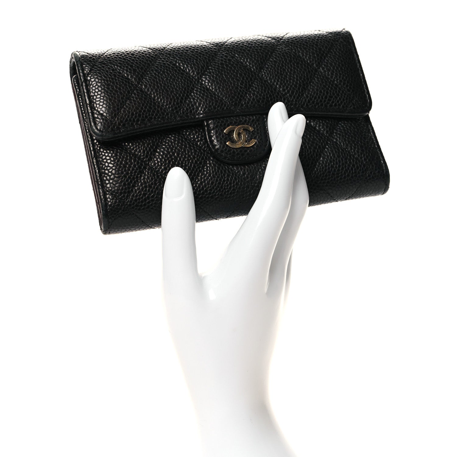 Chanel Caviar Quilted Medium Flap Wallet Black 2 of 11
