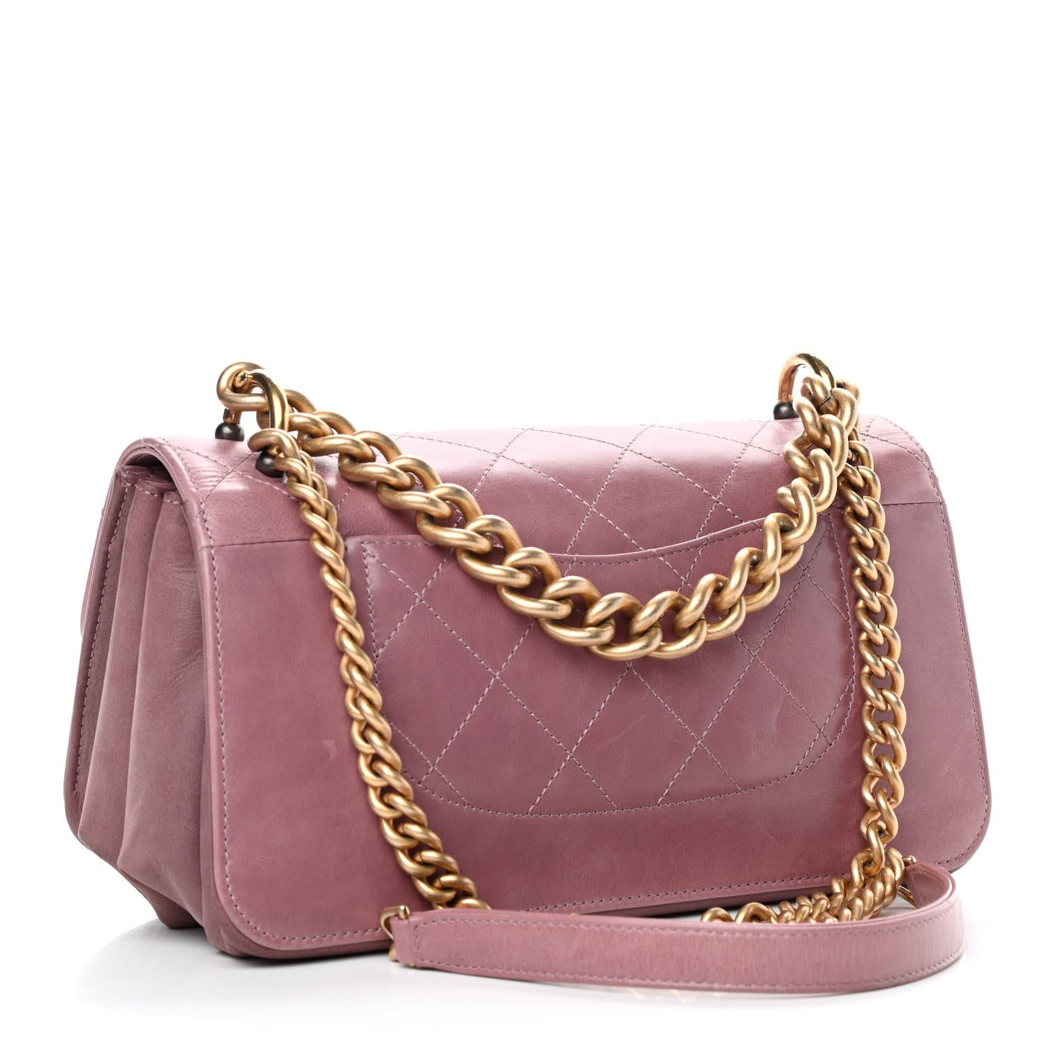 Chanel Iridescent Calfskin Quilted Small Straight Lined Flap Purple 2 of 4