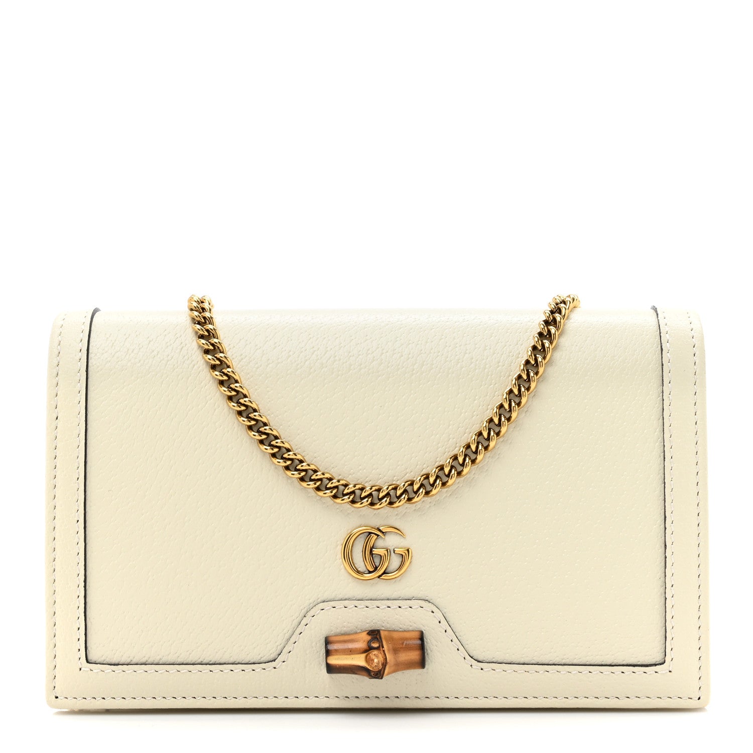 Gucci Textured Dollar Calfskin Mini Diana Chain Bag White 1 of 13
