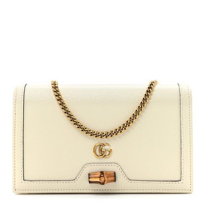 Gucci Textured Dollar Calfskin Mini Diana Chain Bag White 1 of 13