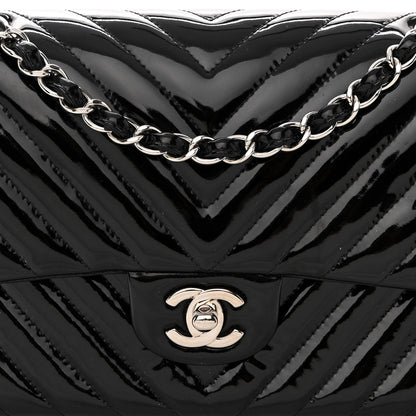 Chanel Patent Calfskin Chevron Quilted Small Double Flap Black 8 of 12