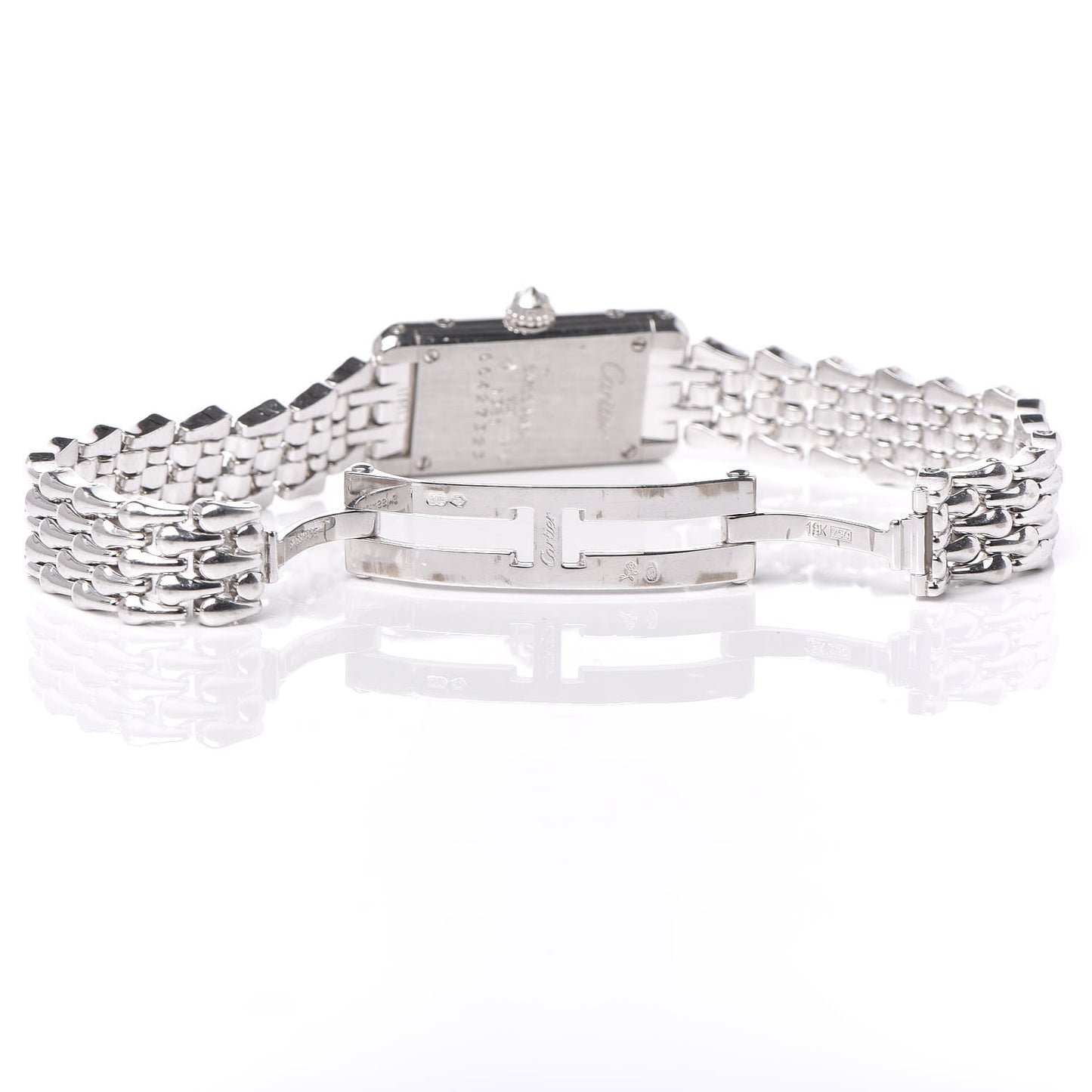 18K White Gold Diamond 14mm Mini Tank Louis Quartz Watch