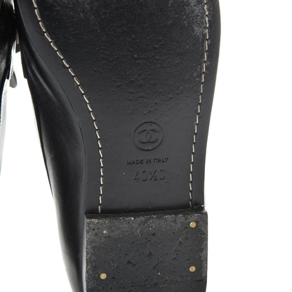 Chanel Calfskin Pearl CC Mocassin Loafers 40.5 Black 9 of 17