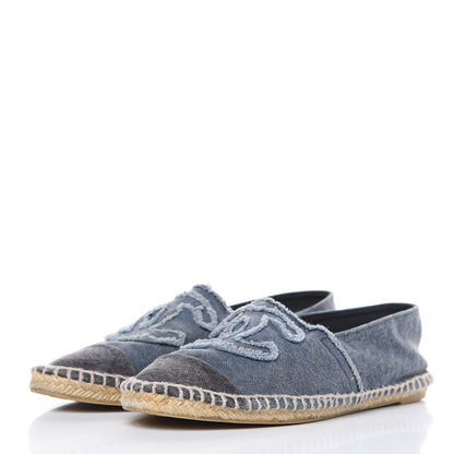 Chanel Toile CC Espadrilles 36 Navy Black 3 of 12