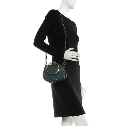 Chloe Calfskin Suede Small Nile Bracelet Bag Teal 3 of 8
