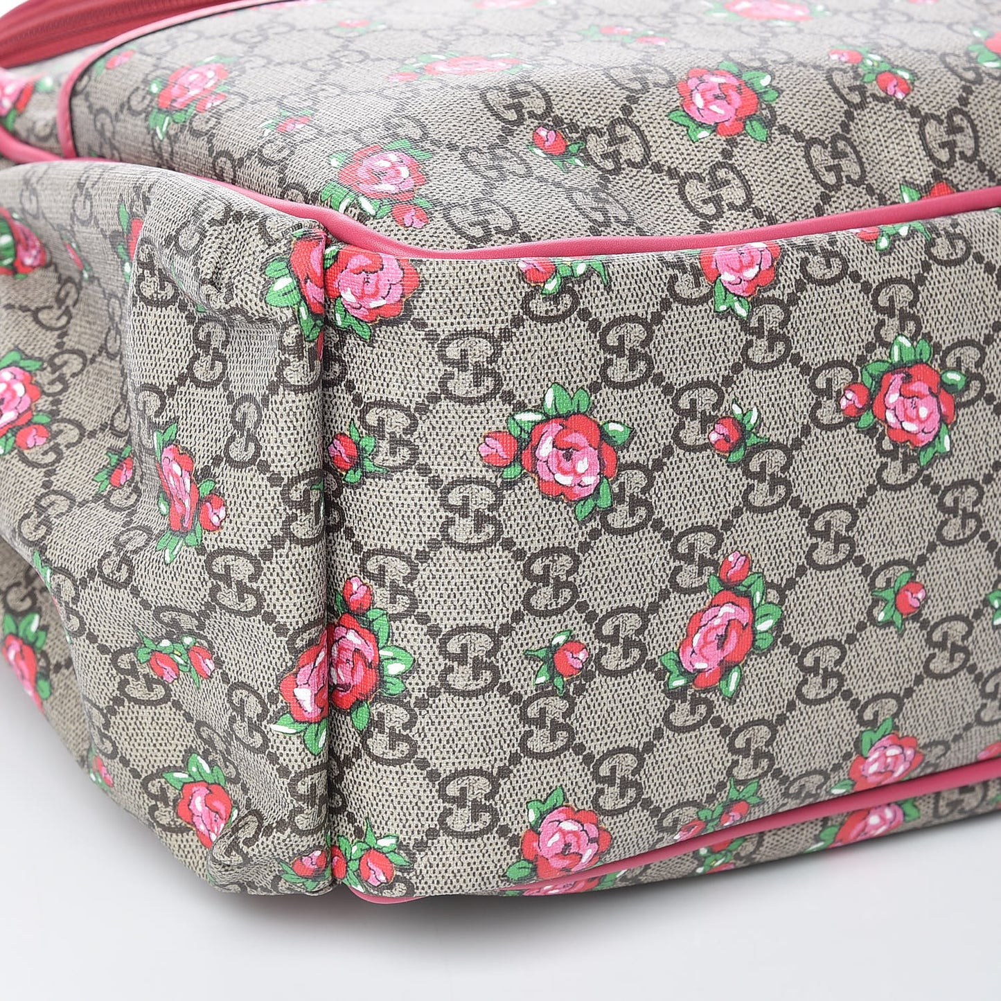 GG Supreme Monogram Rose Bud Diaper Bag Pink