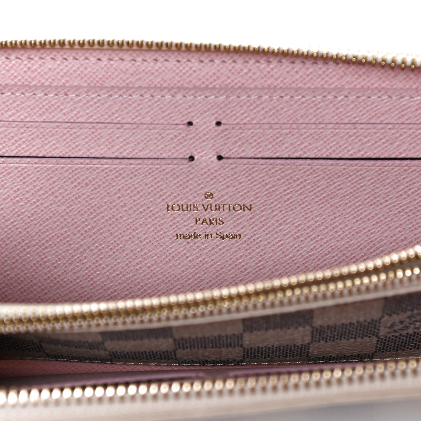 Damier Azur Clemence Wallet Rose Ballerine