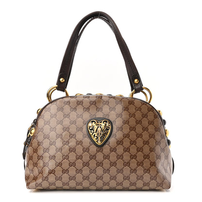 Gucci Crystal Monogram Medium Babouska Dome Satchel Brown 1 of 9