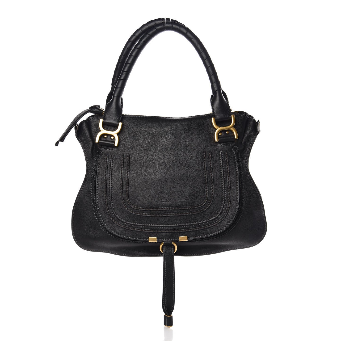 Calfskin Medium Marcie Satchel Black