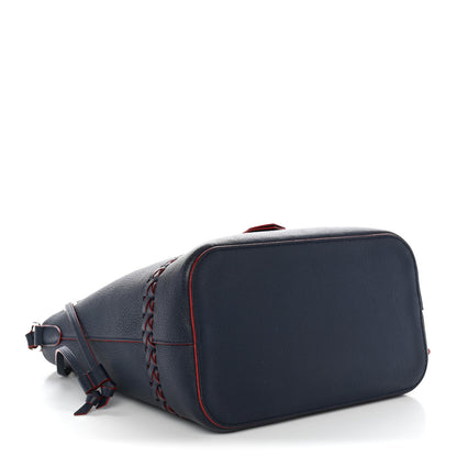 Louis Vuitton Soft Calfskin Braided Lockme Bucket Marine Rouge 4 of 12