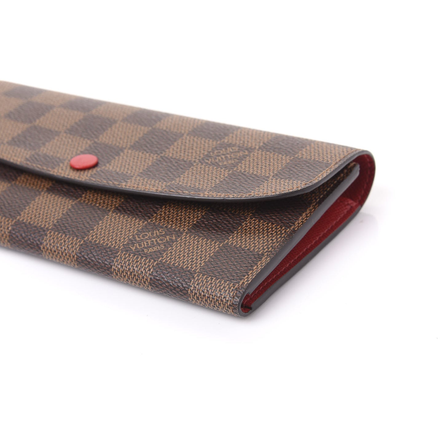 Damier Ebene Emilie Wallet Red