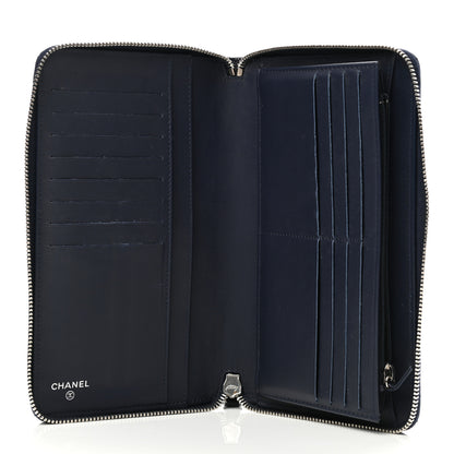 Chanel Caviar Quilted Large Zip Around Organizer Wallet Navy 5 of 12