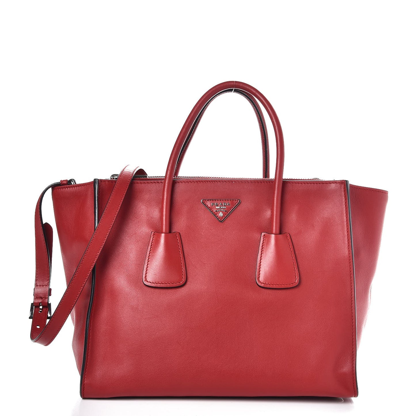 Glace Calf Twin Pocket Tote Fuoco