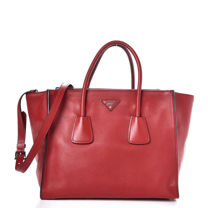 Prada Glace Calf Twin Pocket Tote Fuoco 1 of 8