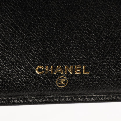 Chanel Grained Calfskin CC Button Bi-Fold Wallet Black 6 of 8