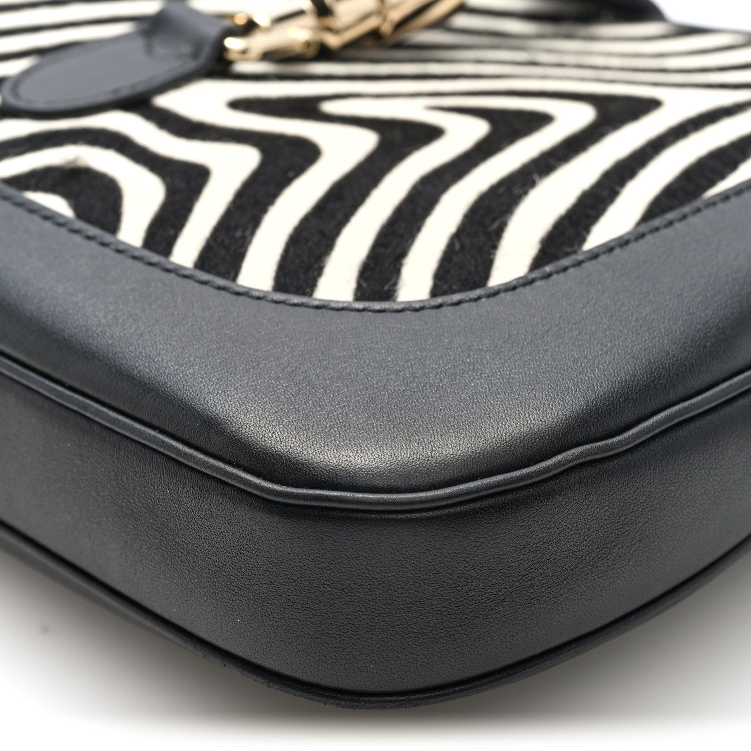 Gucci Pony Hair Zebra Print Calfskin Small Jackie 1961 Hobo Black White 9 of 9