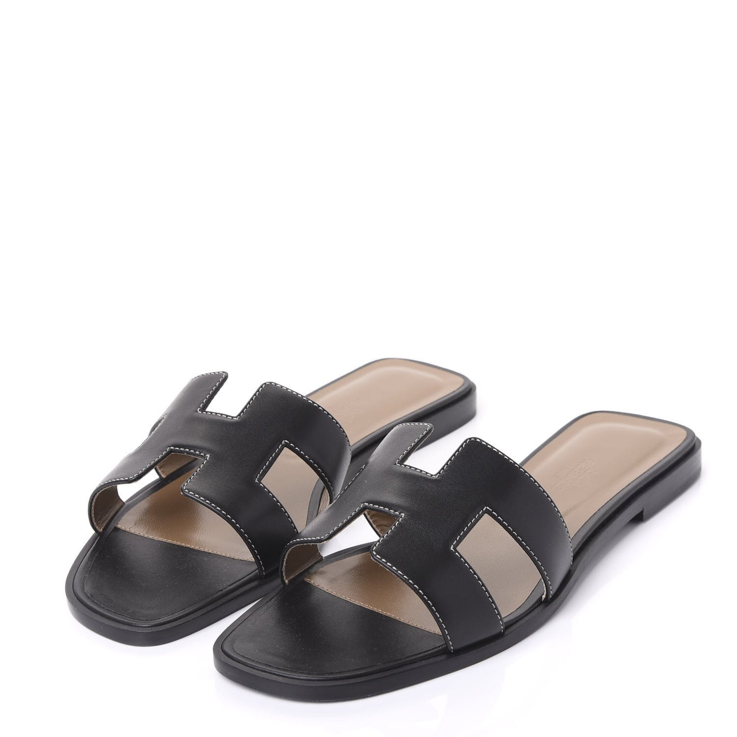 Box Calfskin Oran Sandals 38.5 Black