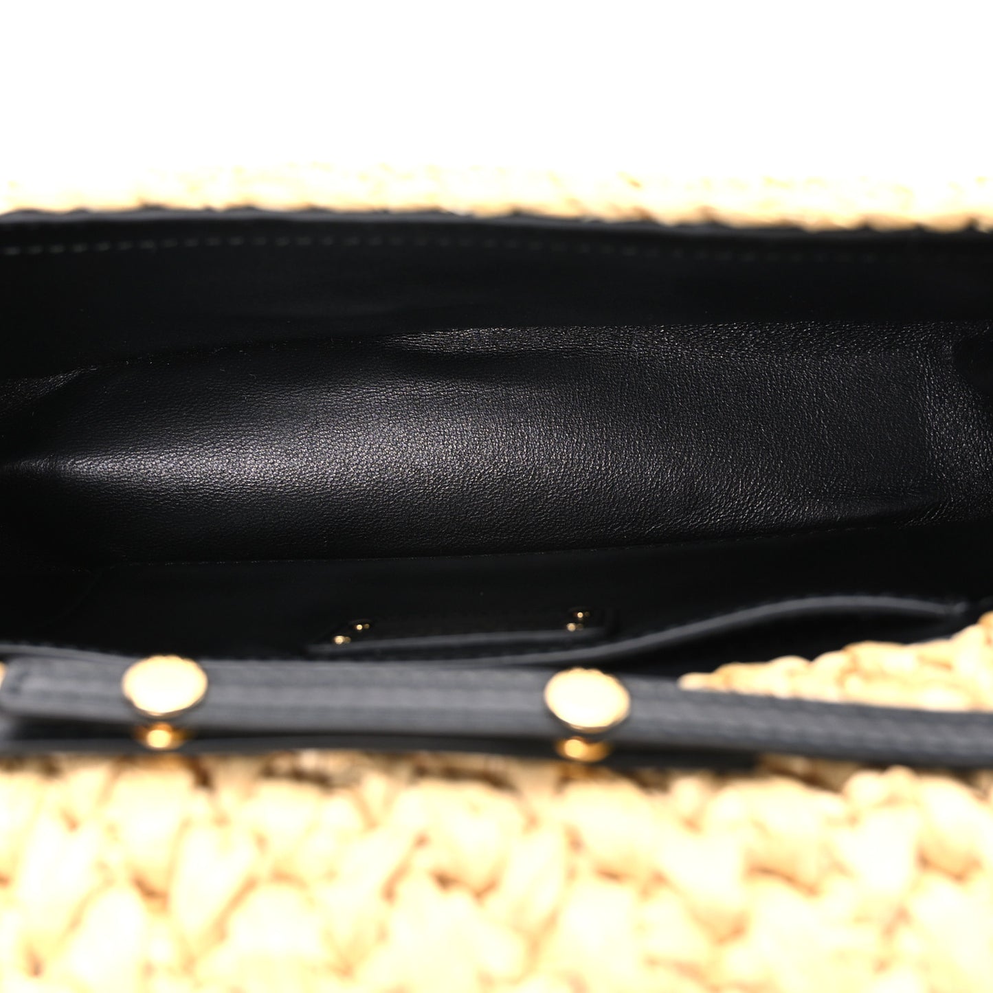 Yarn Raffia Effect Crochet Shoulder Bag Natural Black