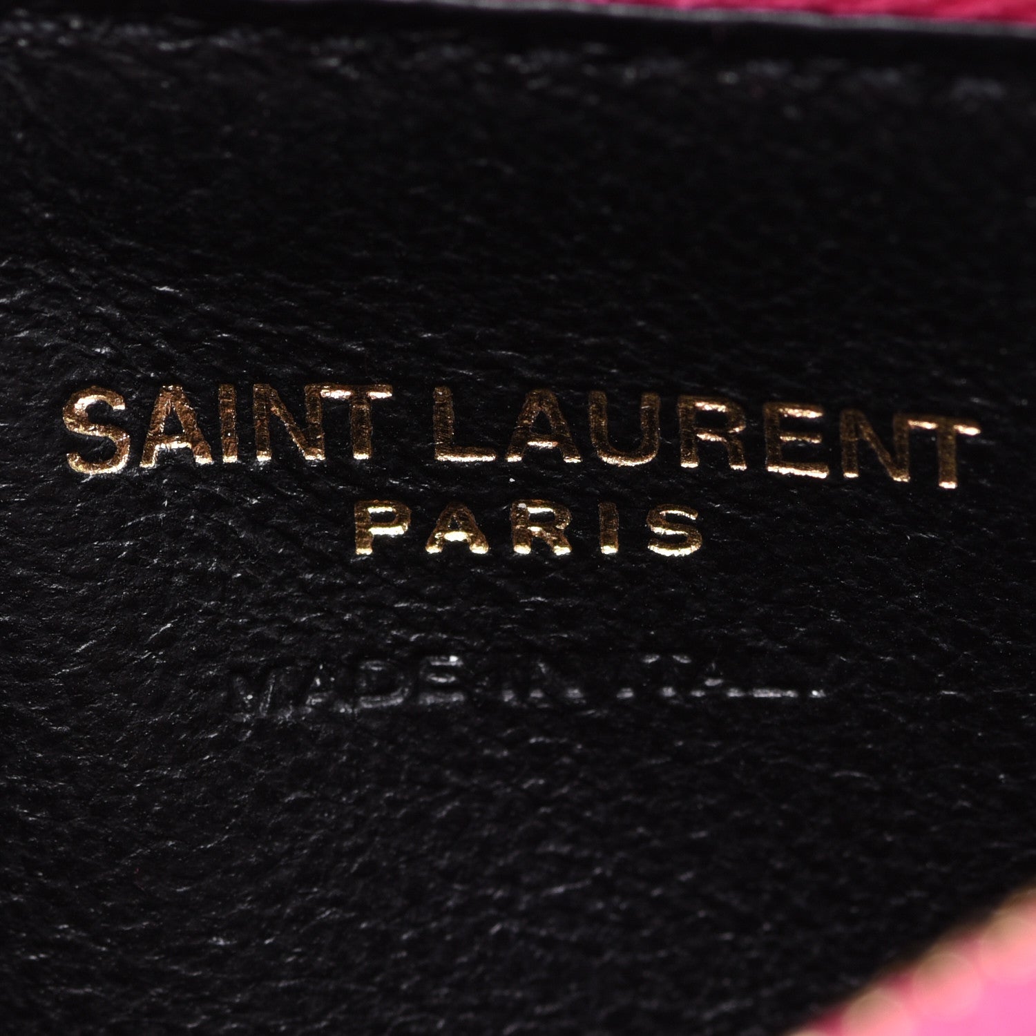Saint Laurent Grain De Poudre Matelasse Chevron Monogram Fragments Zippered Card Case Fresh Fuxia 6 of 8