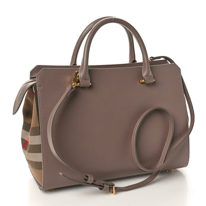 Burberry Calfskin Mega Check Banwell Tote Grey Mink 3 of 9