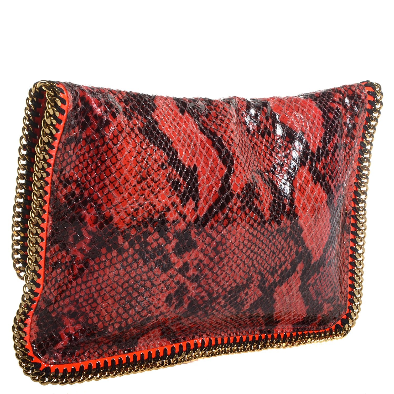 Stella McCartney Python Print Falabella Fold Over Clutch 3 of 8