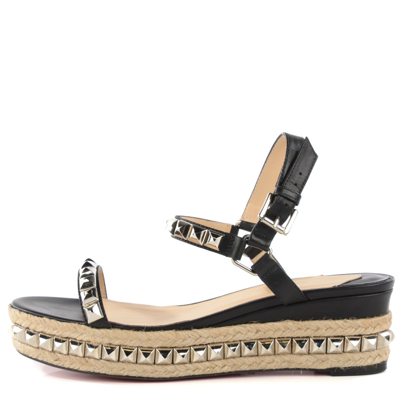 Calfskin Cataclou 60 Platform Sandals 39 Black Silver