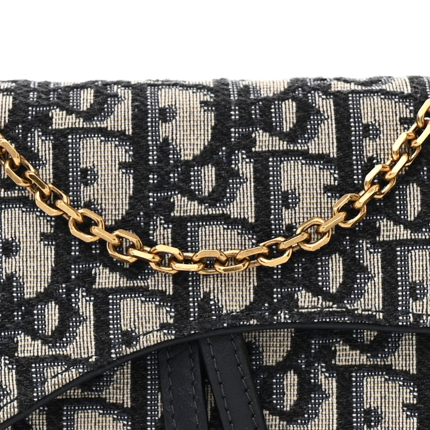 Oblique Saddle Chain Long Wallet Blue