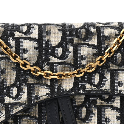 Christian Dior Oblique Saddle Chain Long Wallet Blue 11 of 13