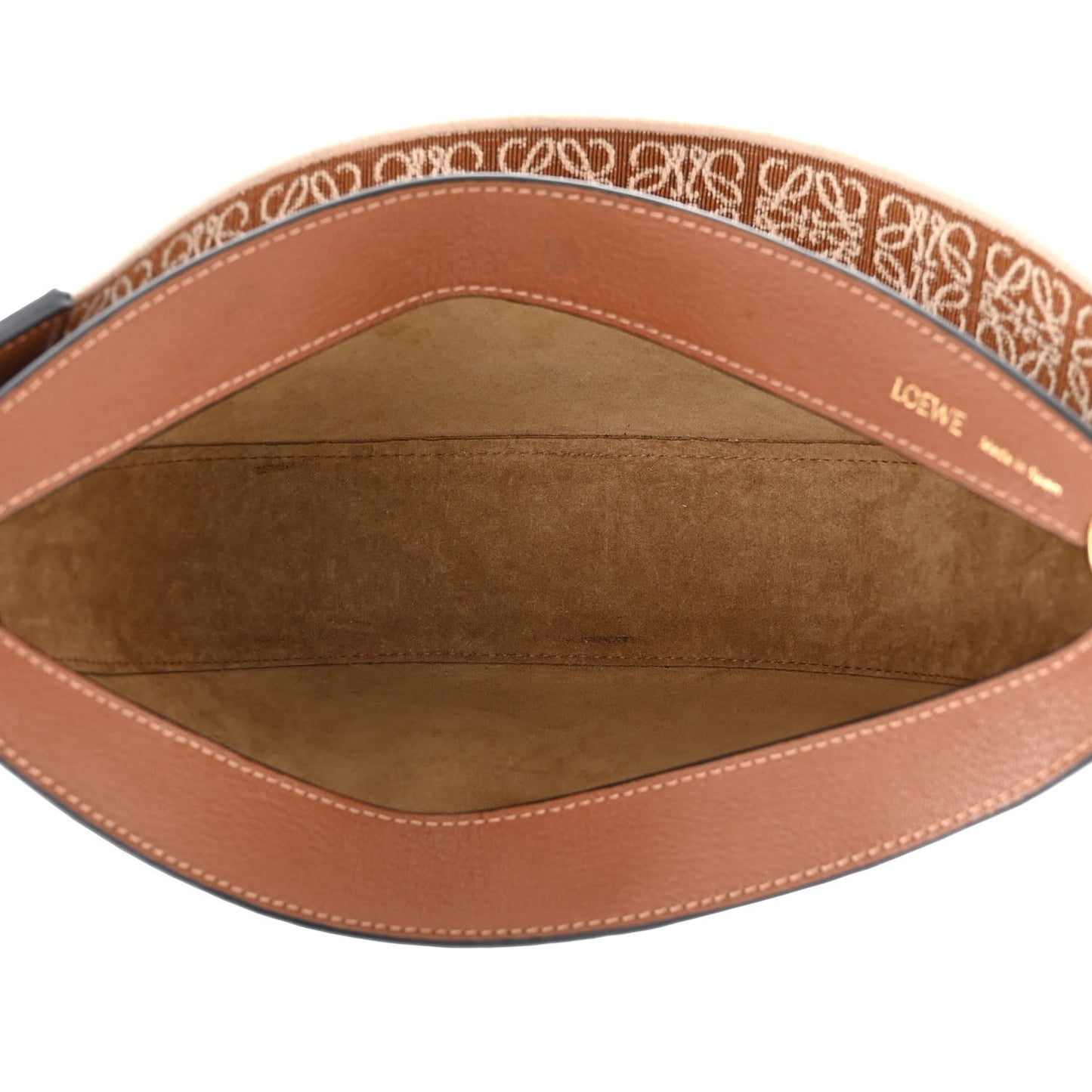 Satin Calfskin Jacquard Luna Bag Pecan