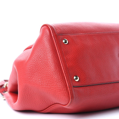 Gucci Pebbled Calfskin Medium Soho Shoulder Bag Red 8 of 12
