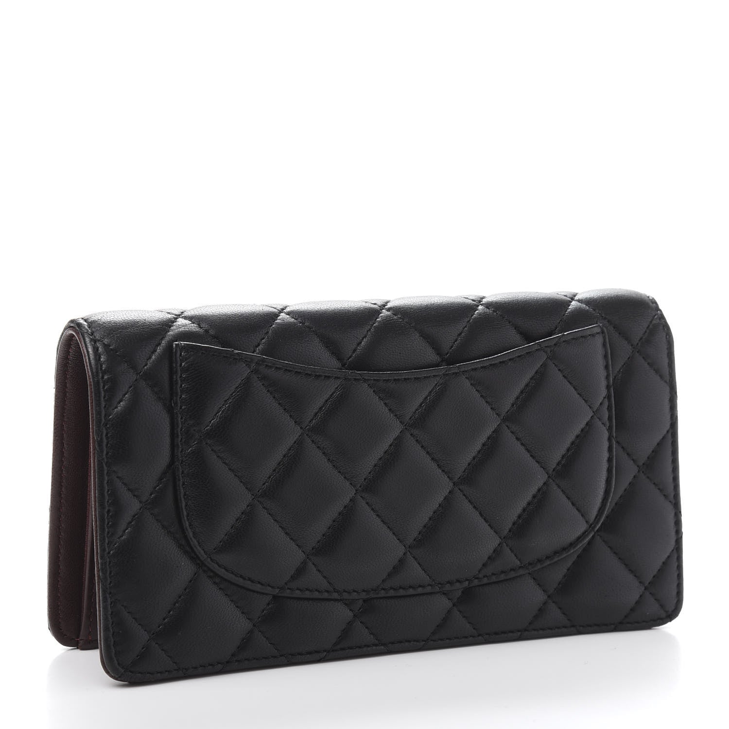 Chanel Lambskin Quilted Yen Wallet Black 3 of 12