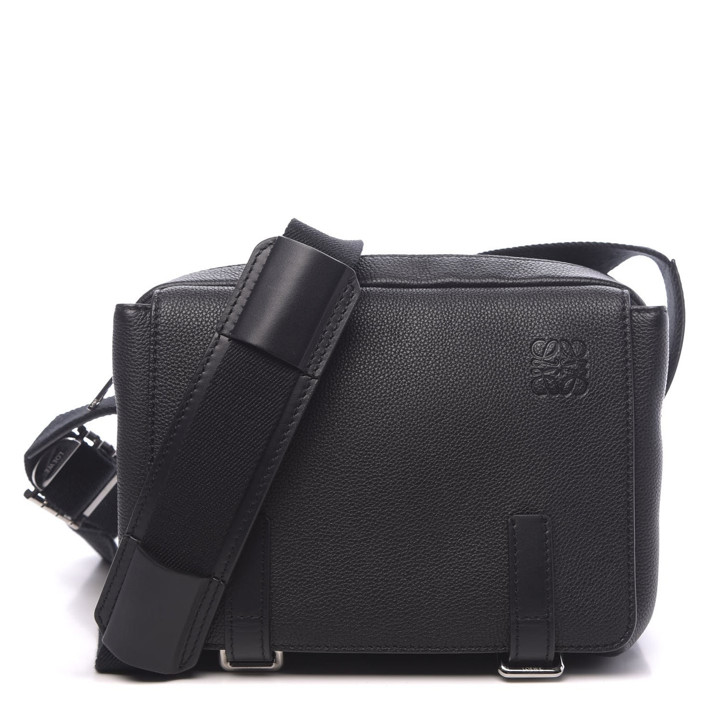 Soft Grained Calfskin XS Military Messenger Bag Black