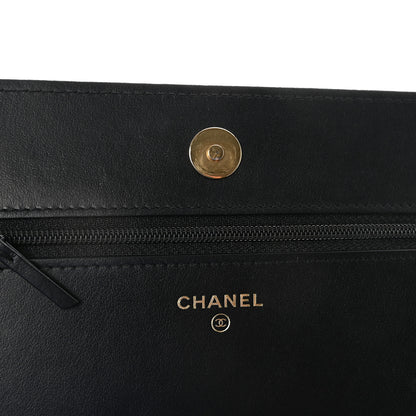 Chanel Caviar Quilted Pocket Clutch With Chain WOC Black 6 of 11