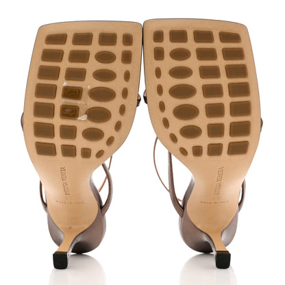 Bottega Veneta Metallic Lambskin Stretch Multi Strap 90mm Sandals 38 Fondant 5 of 11