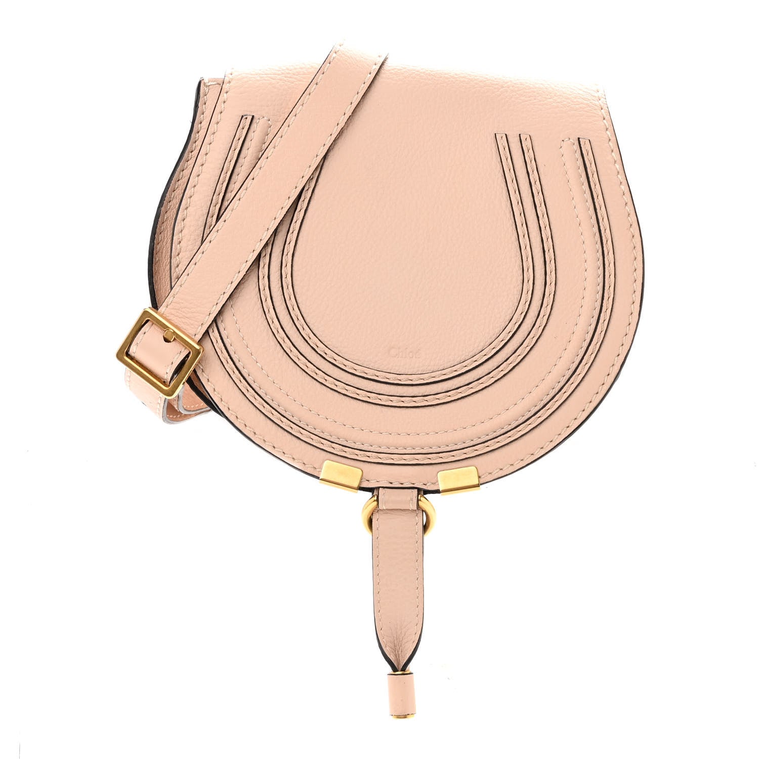 Chloe Calfskin Mini Marcie Round Crossbody Bag Blush Nude 1 of 9