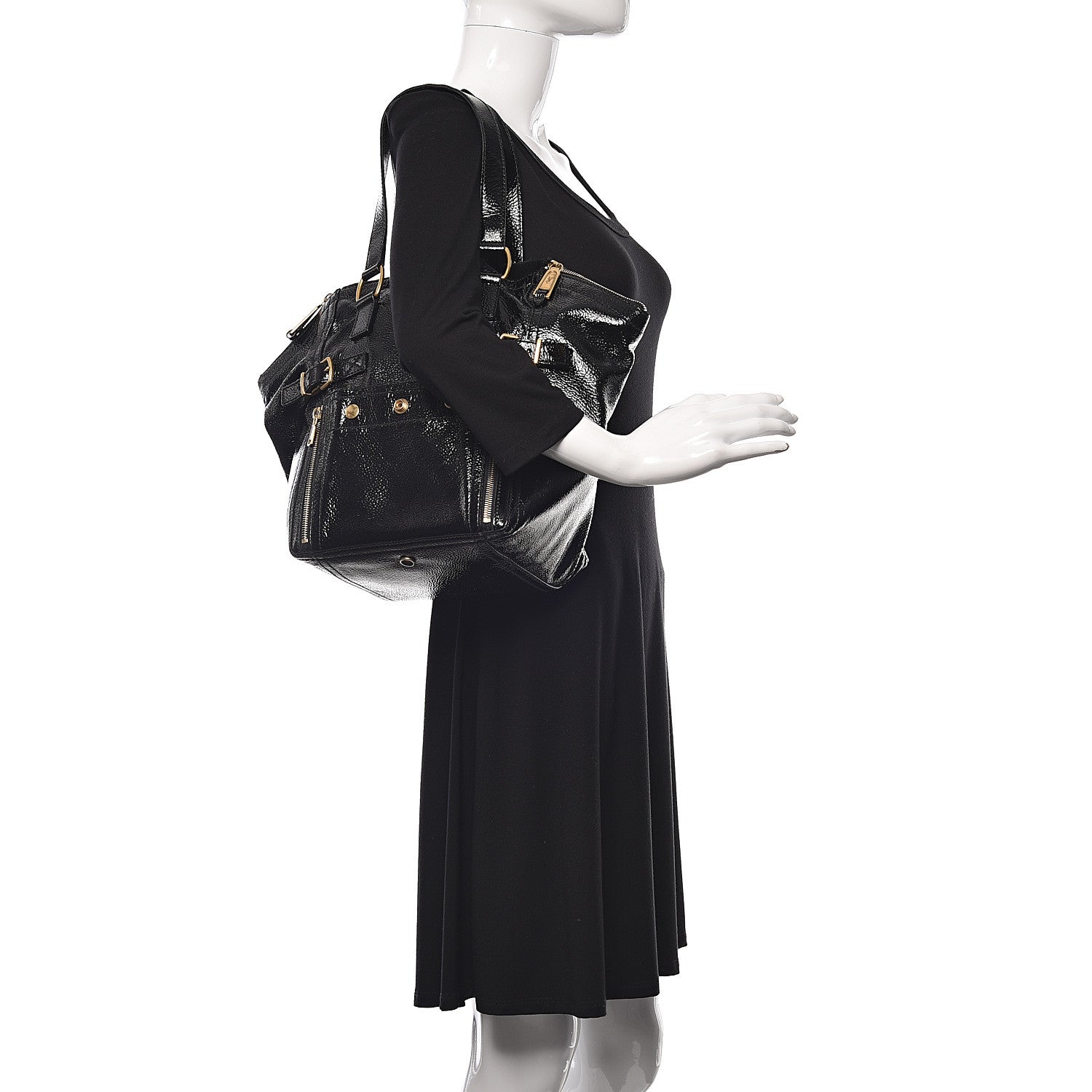 Saint Laurent Patent Small Downtown Black 2 of 15