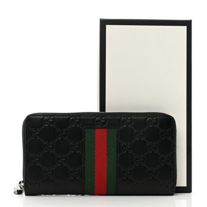 Gucci Guccissima Web Zip Around Wallet Black 7 of 7