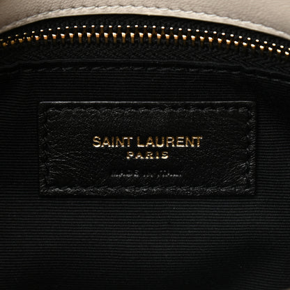 Saint Laurent Lambskin Quilted Small Loulou Puffer Monogram Chain Satchel Blanc Vintage 6 of 9