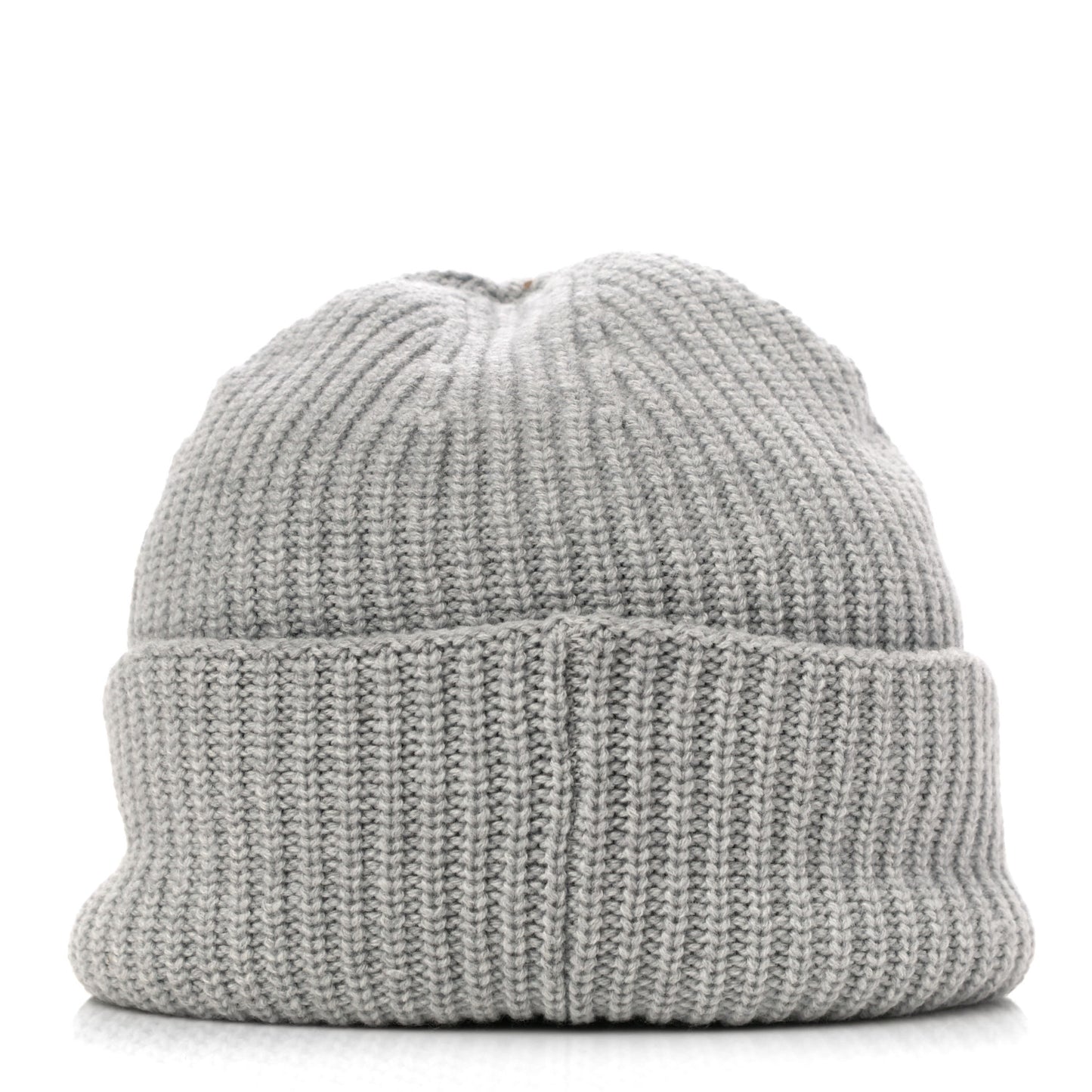 Wool Cashmere CC Beanie Hat Light Grey Fuchsia