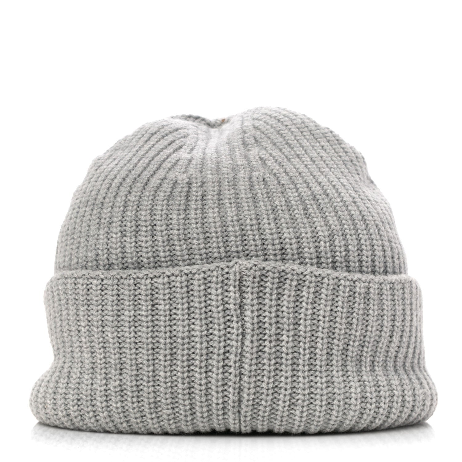 Chanel Wool Cashmere CC Beanie Hat Light Grey Fuchsia 4 of 6
