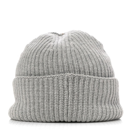 Chanel Wool Cashmere CC Beanie Hat Light Grey Fuchsia 4 of 6