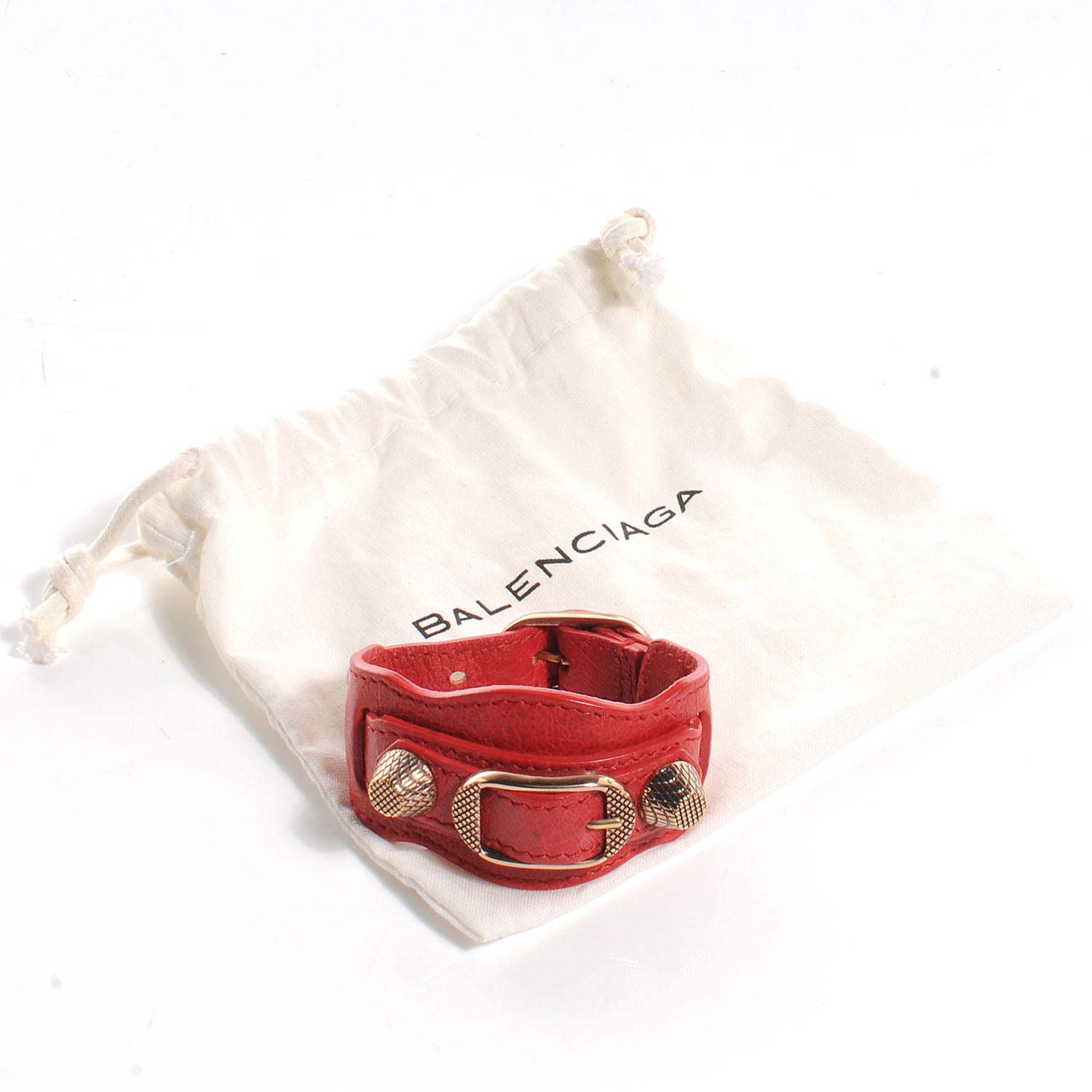 Balenciaga Agneau Arena Giant 12 Rose Gold Hardware Bracelet Rouge Cardinal 4 of 5