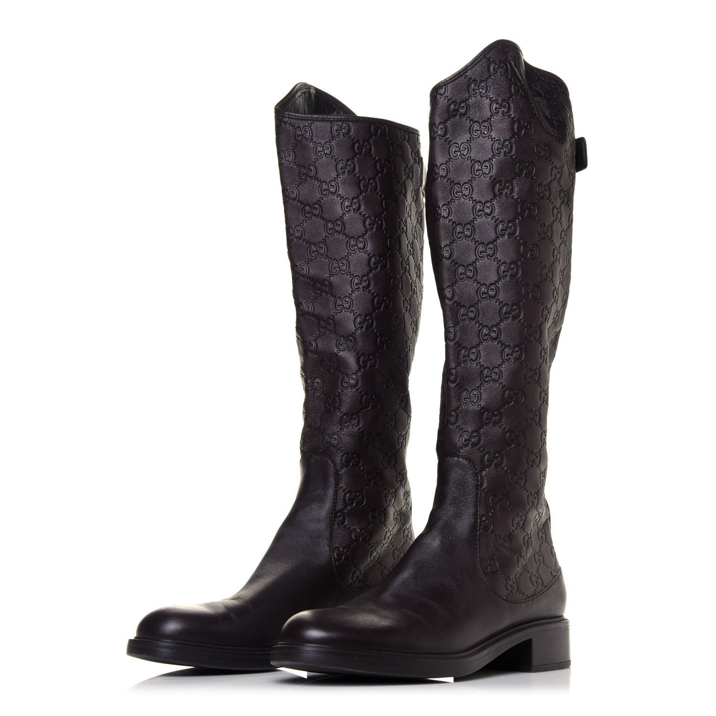 Guccissima Calfskin Miro Soft Knee High Riding Boots 39.5 Chocolate