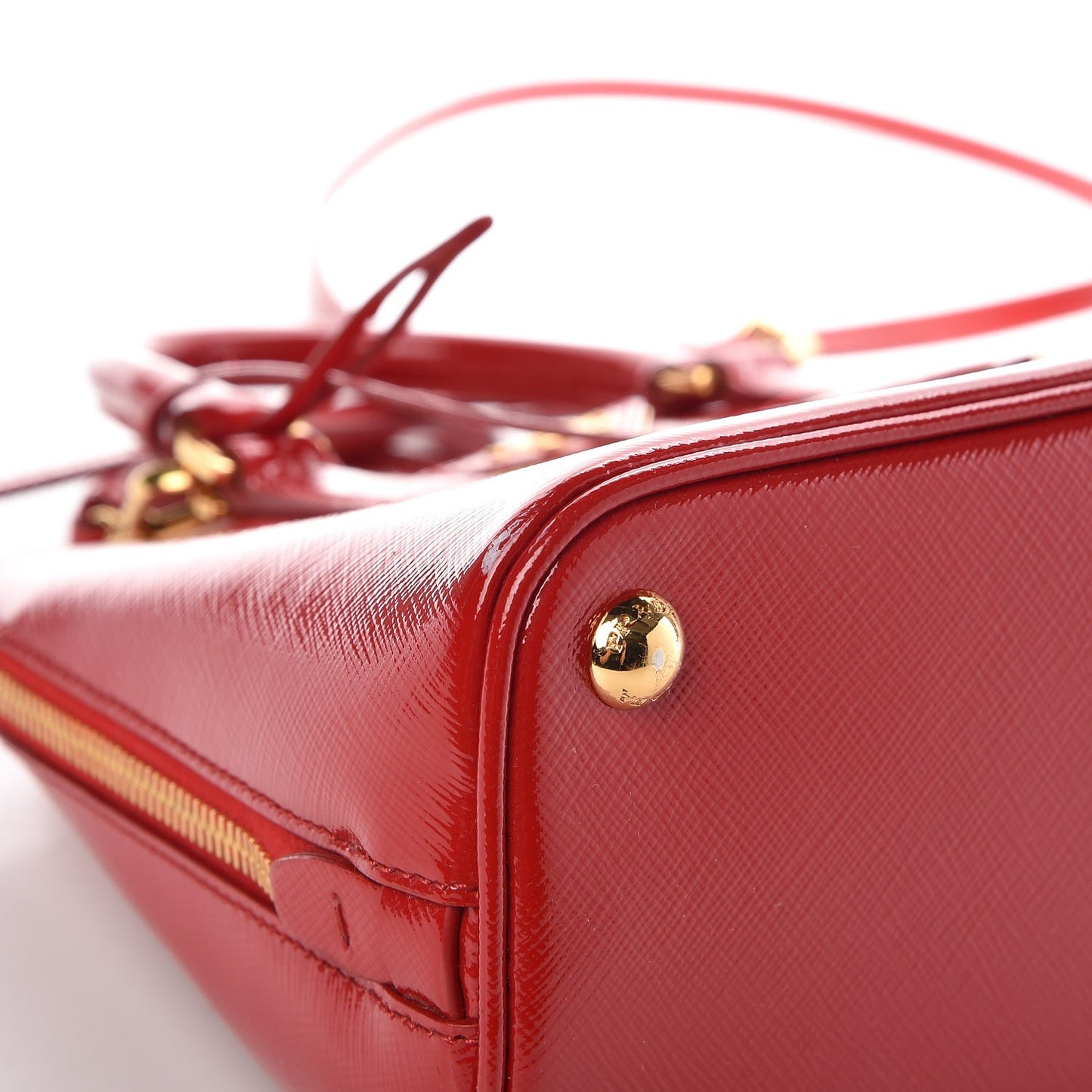 Saffiano Vernice Mini Promenade Tote Rosso