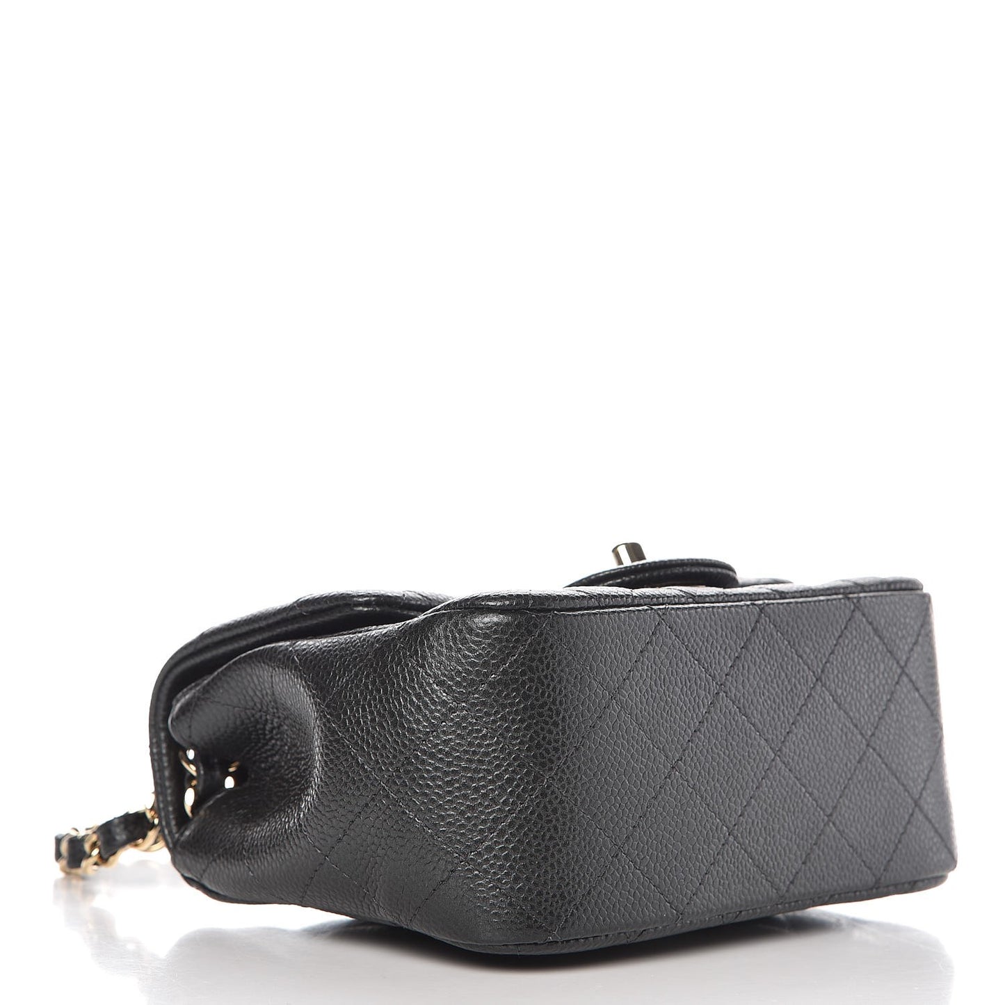 Caviar Quilted Mini Square Flap Dark Grey