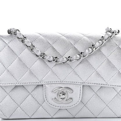 Chanel Metallic Lambskin Quilted Mini Rectangular Flap Silver 8 of 10