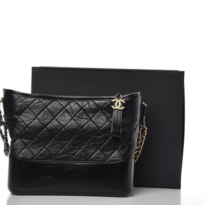 Chanel Aged Calfskin Quilted Medium Gabrielle Hobo Black 9 of 9