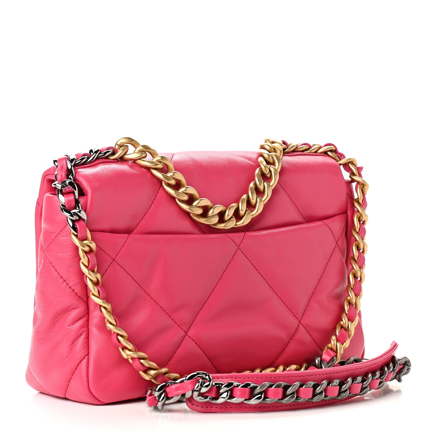Chanel Goatskin Quilted Medium Chanel 19 Flap Pink 3 of 9
