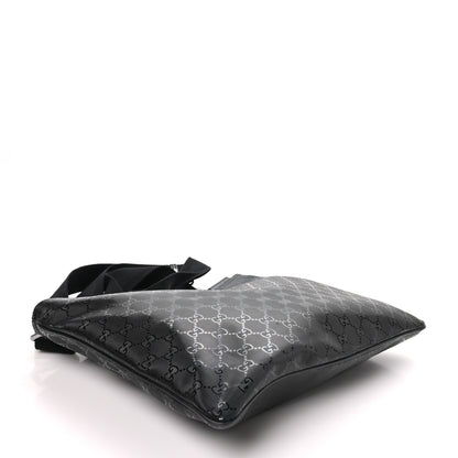 Gucci Imprime Monogram Medium Flat Messenger Bag Black 4 of 11