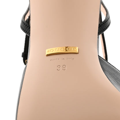 Gucci Malaga Kid Blondie 85mm Slingback Sandals 39 Black 7 of 10